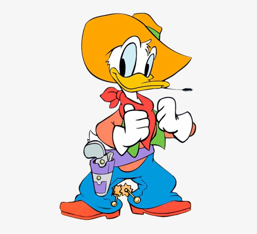 Дональд Дак - Cowboy Donald Duck Western Cartoon, transparent png