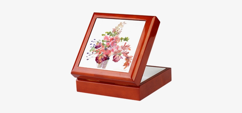 Antique Flowers Keepsake Box Featuring Original Watercolor - Antique Flowers Keepsake Box, transparent png