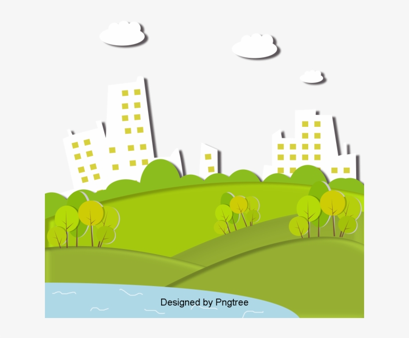 Beautiful, Cartoon, Lovely, Flat, Hand-painted, City - Building, transparent png