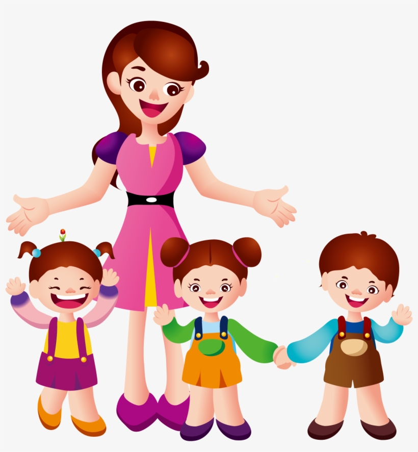 Male Clipart Old Male Teacher - Teacher And Students Cartoon, transparent png
