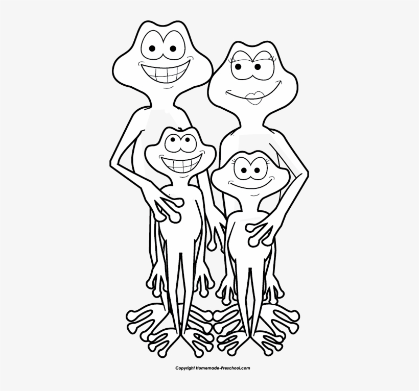 Frog Black And White Free Frog Clipart - Frog Family Clipart Black And White, transparent png