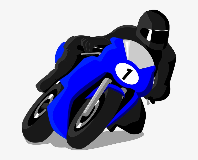 Motorcycle, Racing, Race, Bike, Blue, Action, Sports - Motorcycle Racer Clipart, transparent png