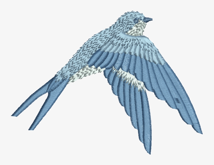 Blue Bird - Bird Embroidery Png, transparent png