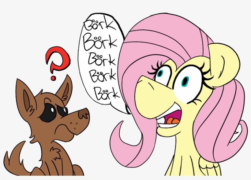 Cowsrtasty, Bork, Confused, Dog, Doggo, Female, Fluttershy, - Cartoon, transparent png