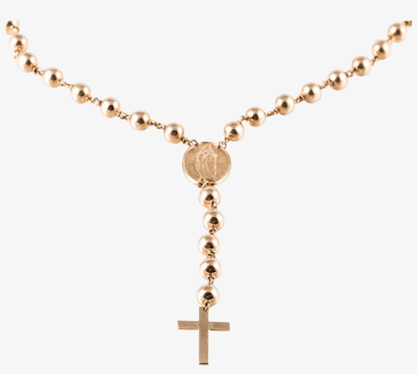 Rosary Necklace Png - Gold Rosary Necklace, transparent png