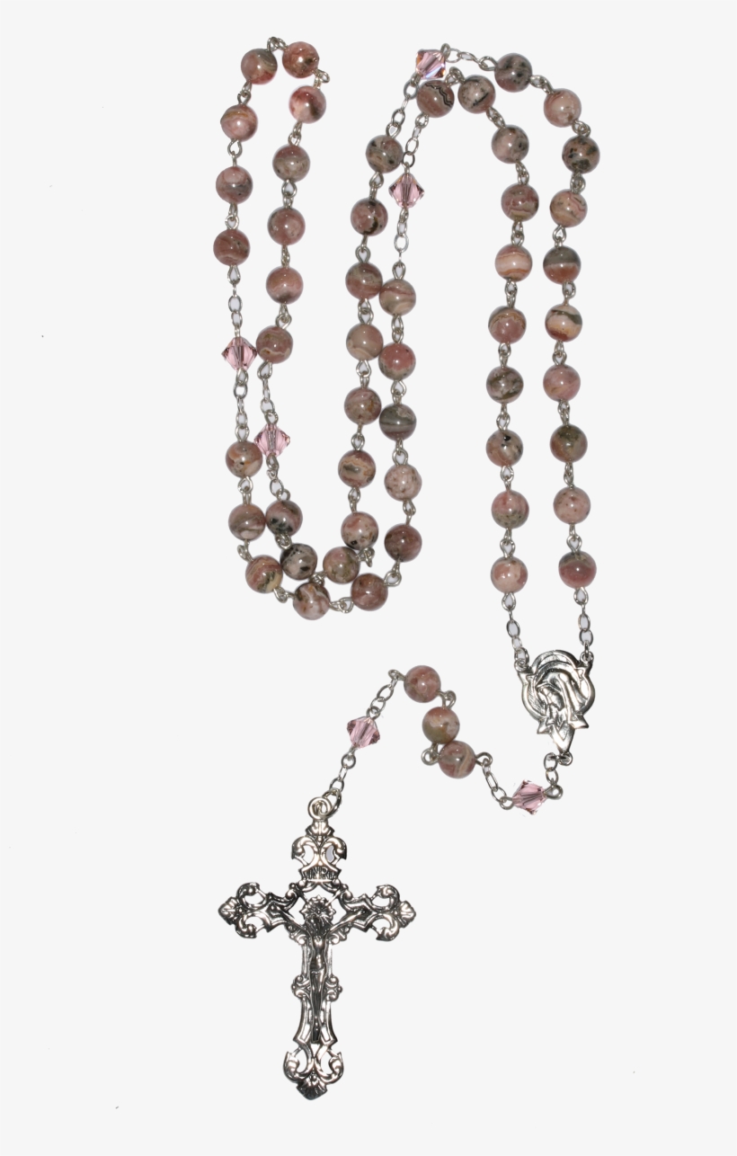 Rhodochrosite Rosaries, Pink Rosaries, Gemstone Rosaries, - Bead, transparent png