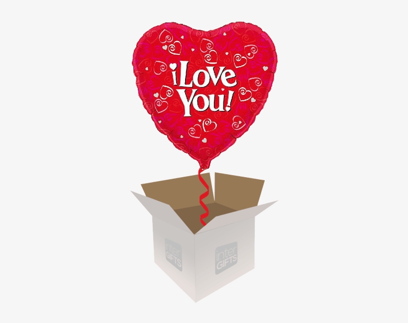 I Love You With Red Hearts - Love You 18 Inch Foil Balloon, transparent png