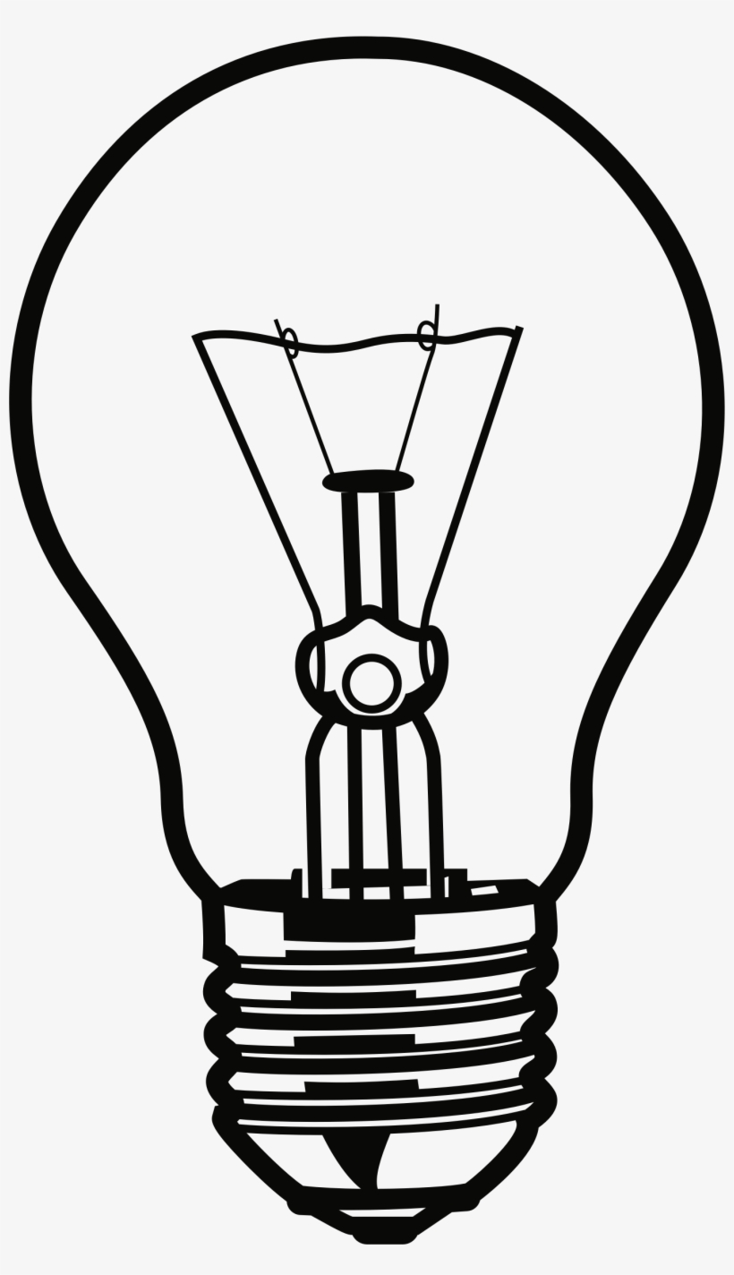 Transparent Background Light Bulb Clip Art Black And White Rectangle