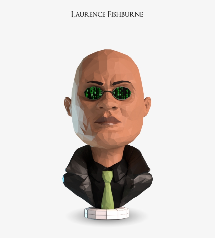 Clipart Black And White Download Low Poly By Rahul - Laurence Fishburne, transparent png