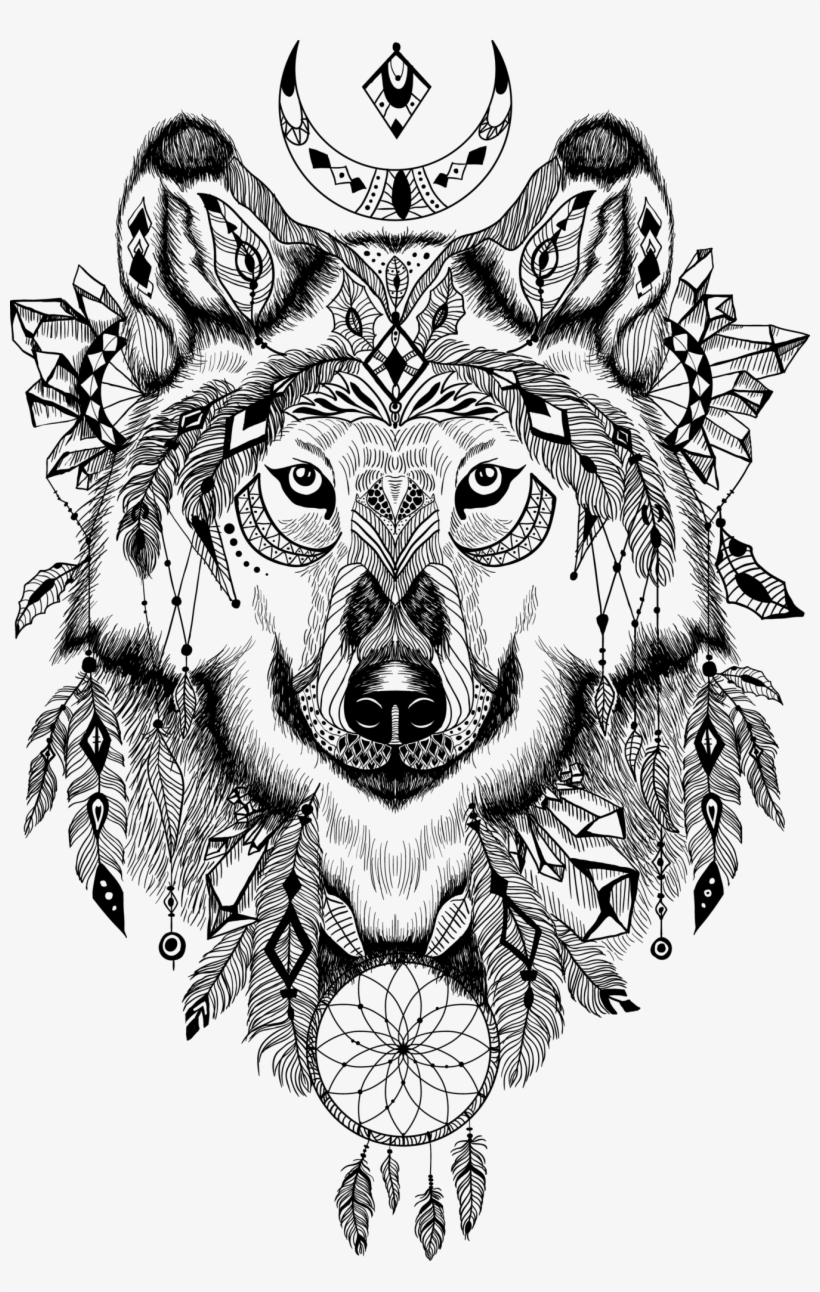 Personalised Minky Cot Blanket - Aztec Wolf, transparent png