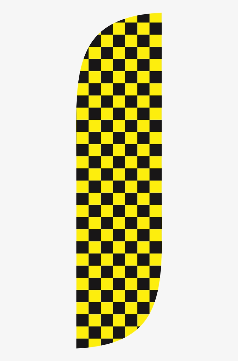 5ft Color Feather Flag Black & Yellow Checkered - Speed Demon Checkered Skateboard, transparent png