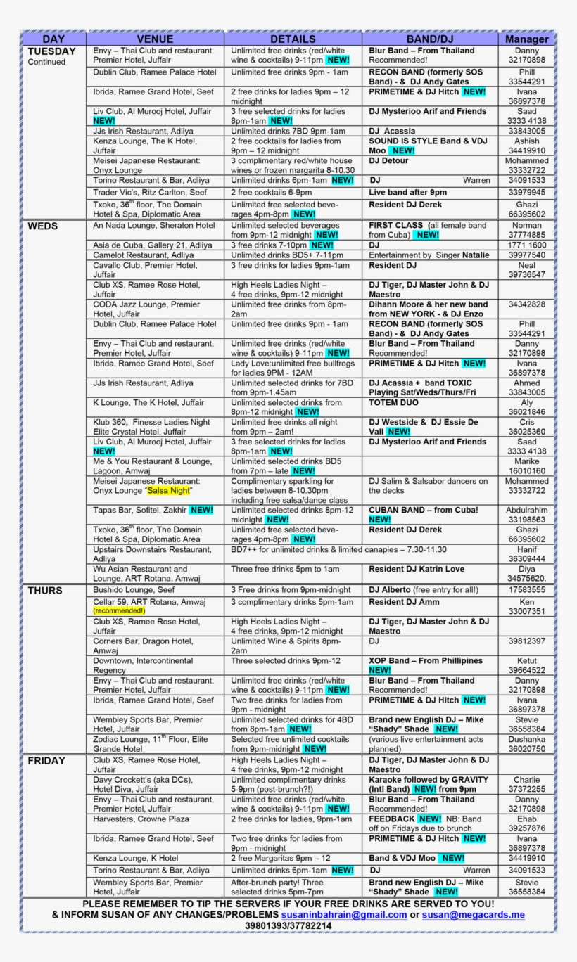 Bahrain Ladies Night Schedule - Ladies Night Bahrain 2018, transparent png