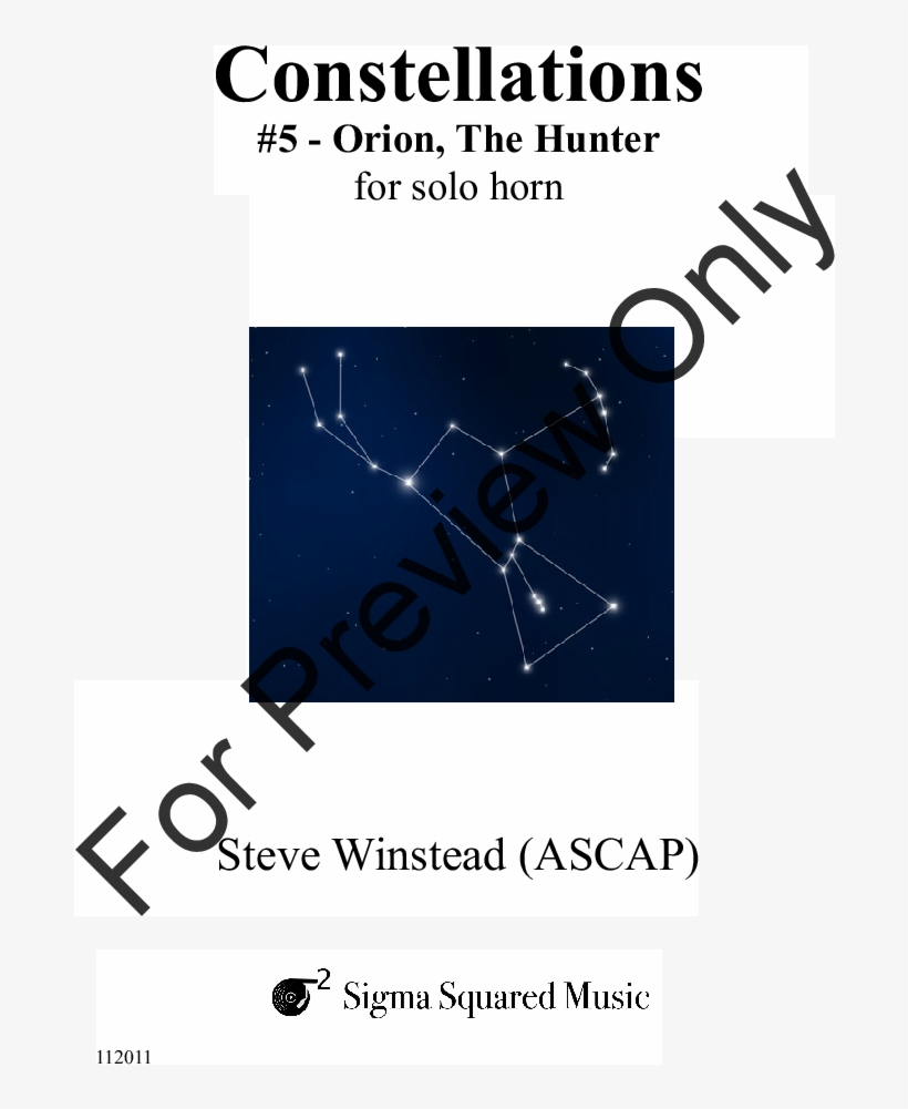 Constellations - Constellations: #5 - Orion, The Hunter - Sheet Music, transparent png