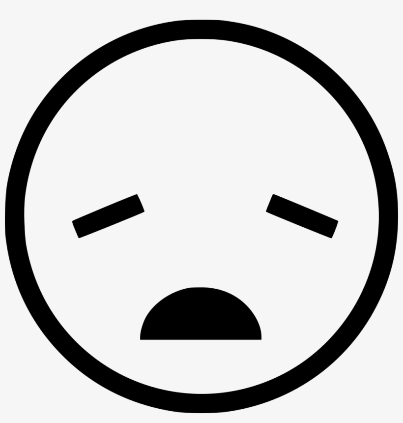 Png File - Emoticon Tired Black And White, transparent png