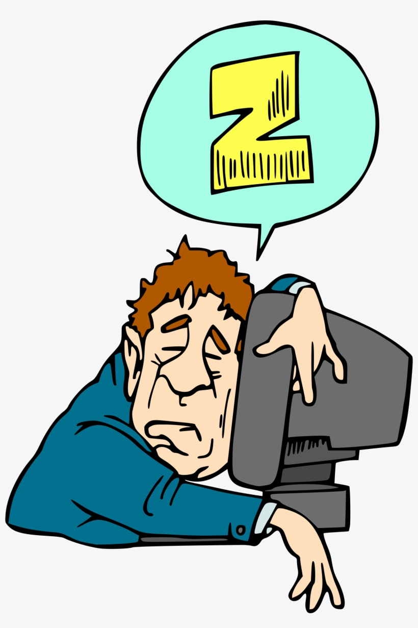 Sleeping Computer User Big Image Png - Sleeping At Computer Cartoon, transparent png