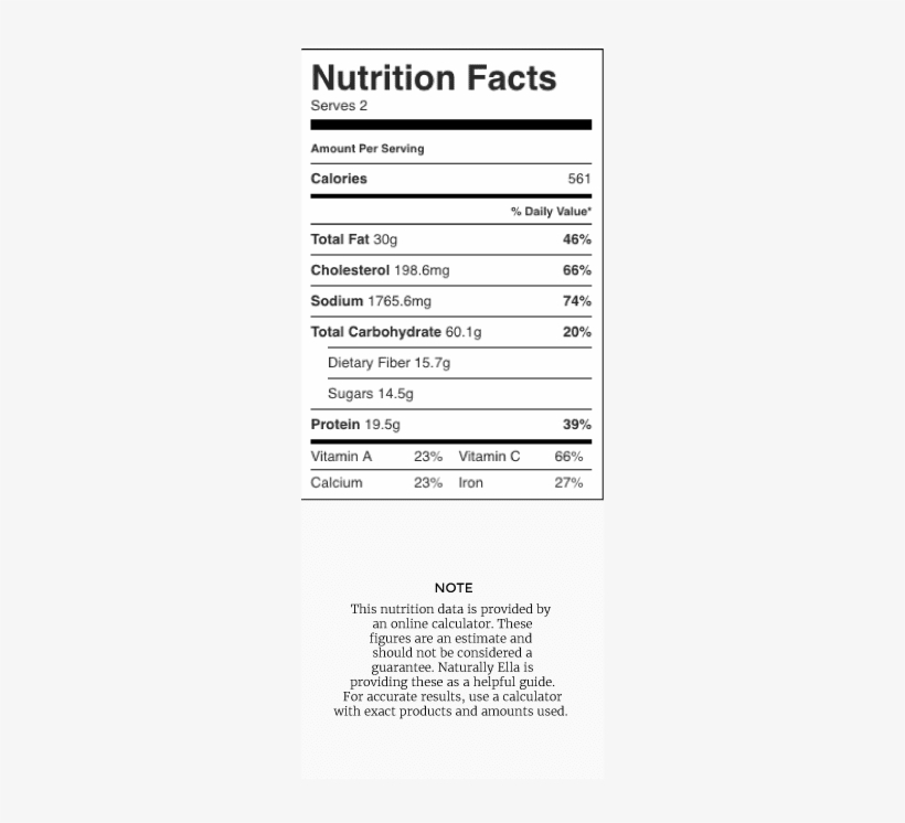 Breakfastenchiladas Nutrition Facts 612x792 PNG Download PNGkit