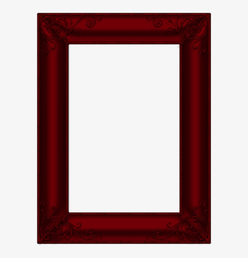 Dark Red Photo Frame, transparent png
