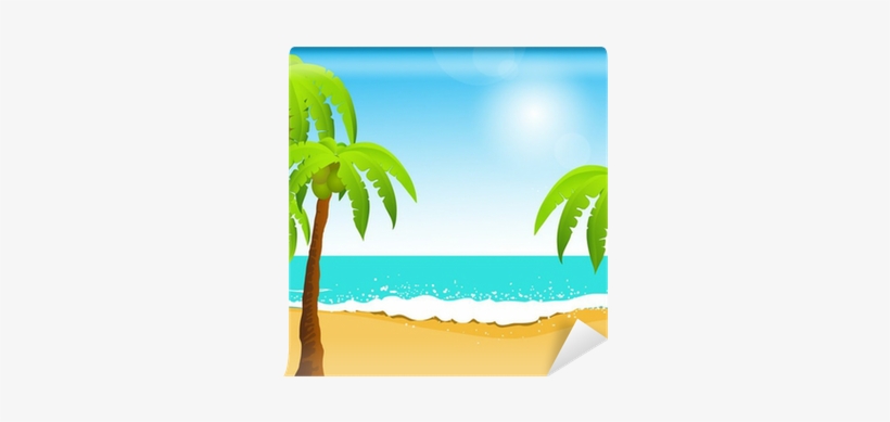 Perfect Tropical White Sand Beach With Palm Trees, - Sand, transparent png