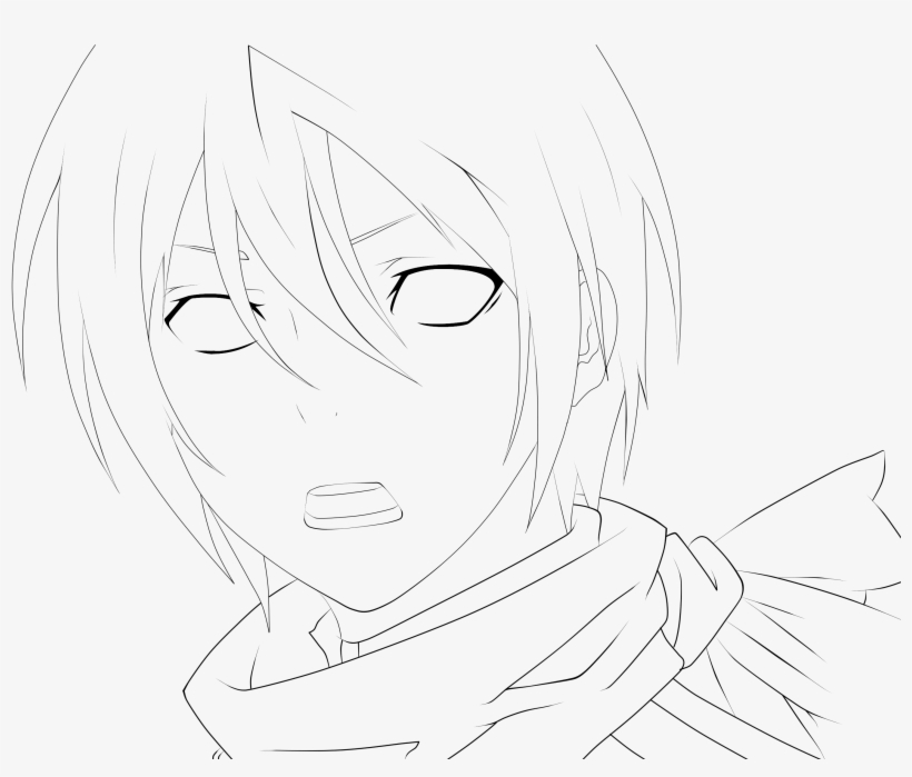 Yato Lineart By Baloohgn - Line Art, transparent png