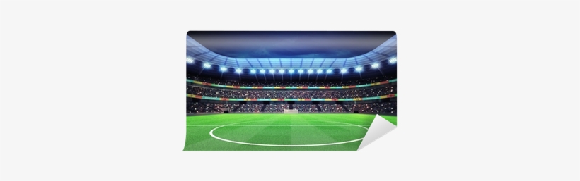 Lighted Football Stadium With Fans In The Stands Self-adhesive - 足球 場 素材, transparent png