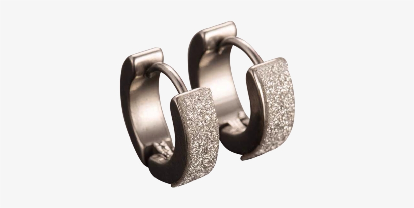 Silver Sparkle Stainless Steel Hoops - Men's Punk Cool Piercing Woman Jewelry Stainle, transparent png