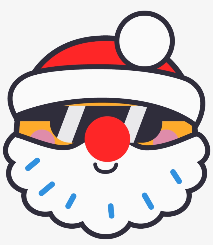 Cool Santa - Emoji, transparent png