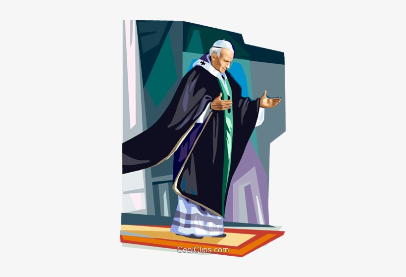 Pope John Paul Ii Royalty Free Vector Clip Art Illustration - Pope John Paul Ii Vector, transparent png