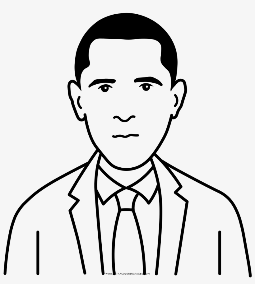 Barack Obama Coloring Page - Barack Obama Icoon, transparent png