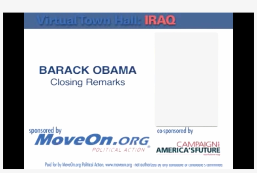 Barack Obama Closing Remarks 02 - Moveon Org, transparent png