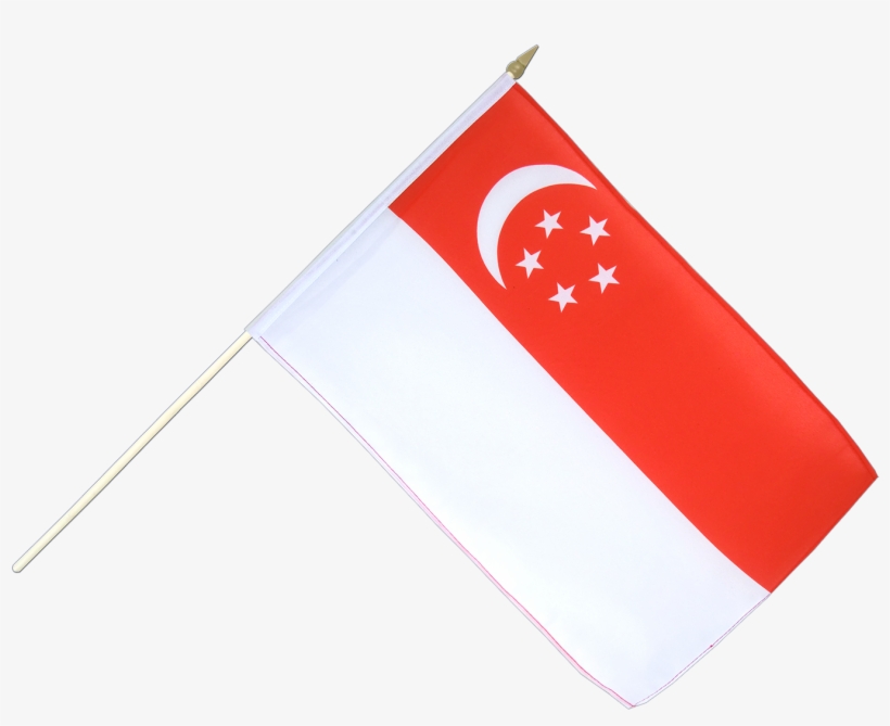 Hand Waving Flag 12x18" - Singapore Flag With Stick, transparent png