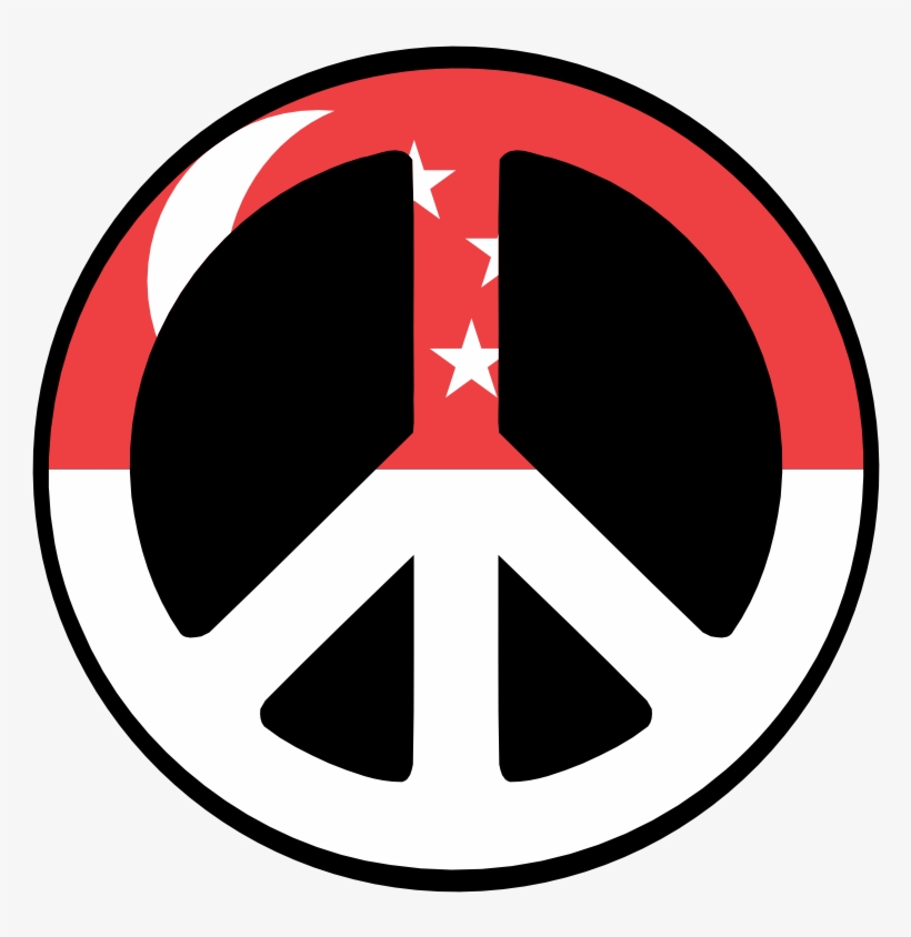 Singapore Peace Symbol Flag 4 Scallywag Peacesymbol - Logo Peace Png, transparent png