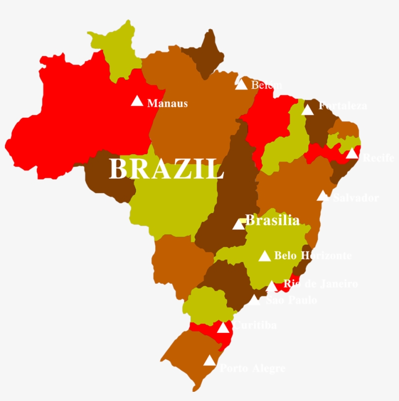 Brazil Clipart Brazil Map - Map Of Brazil Png, transparent png