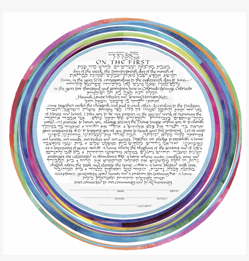 Rainbow Ketubah With Navi Text, transparent png