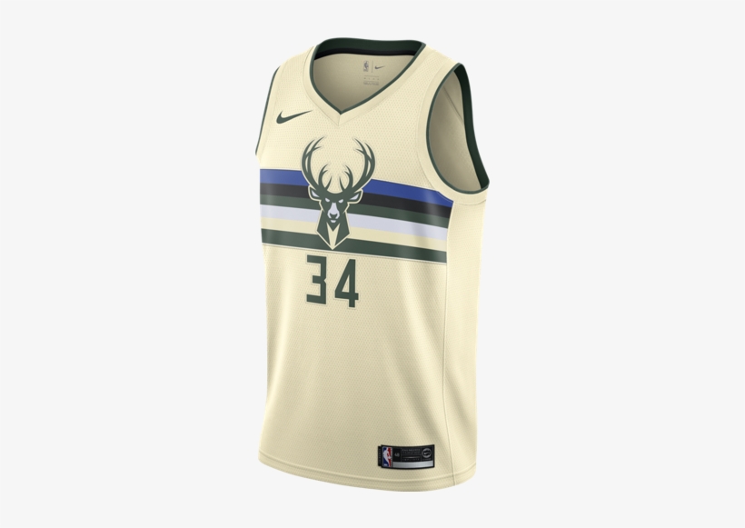 Giannis Antetokounmpo City Edition Swingman Men's Nike - Giannis Antetokounmpo Cream Jersey, transparent png