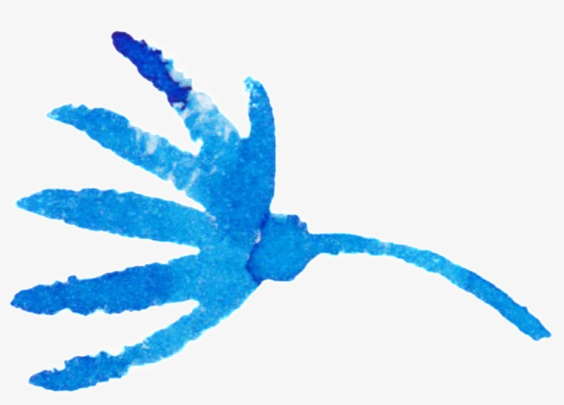 Blue Graffiti Watercolor Hand-painted Flower Decoration - Watercolor Painting, transparent png