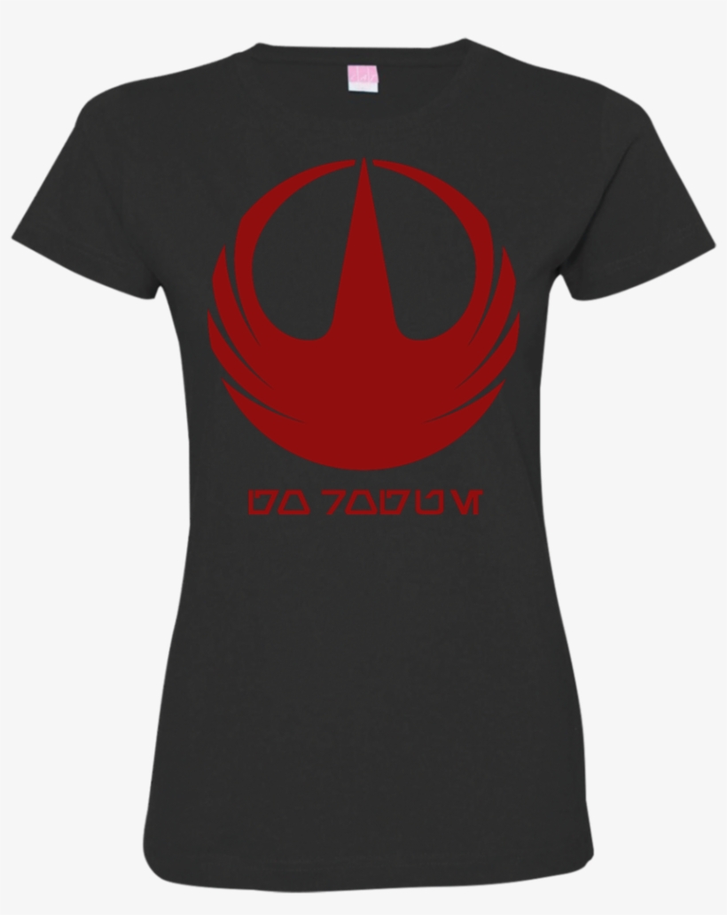 Rogue One Red Logo Ladies Custom Fine Jersey T-shirt - T-shirt, transparent png