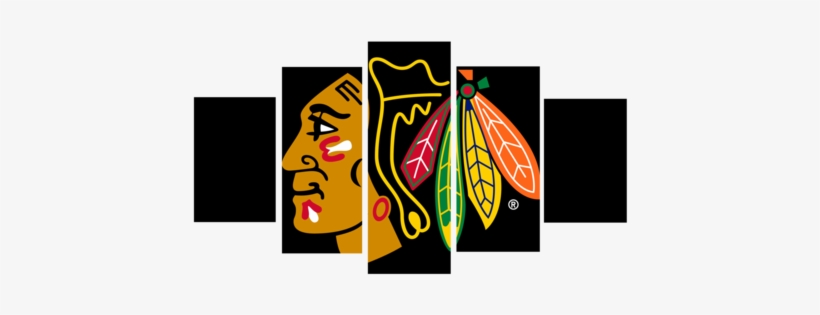 Hd Printed Chicago Blackhawks Logo 5 Piece Canvas - One Piece Straw Hat Canvas Art, transparent png