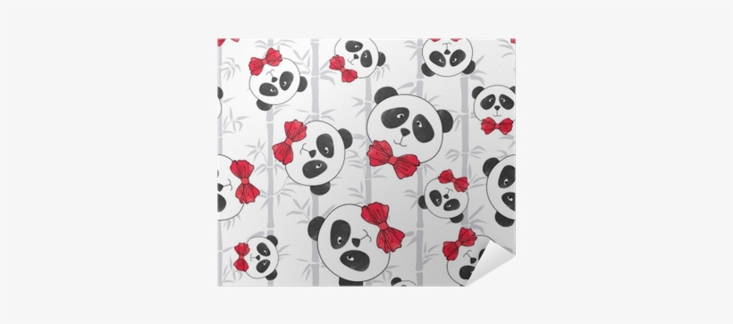 Seamless Pattern With Panda And Bamboo - Panda Cuteness Cartoon Pink, transparent png