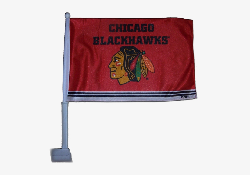 Chicago Blackhawks Car Flag Window Mounted - Chicago Blackhawks Black-red Premium 3' X 5' Flag, transparent png