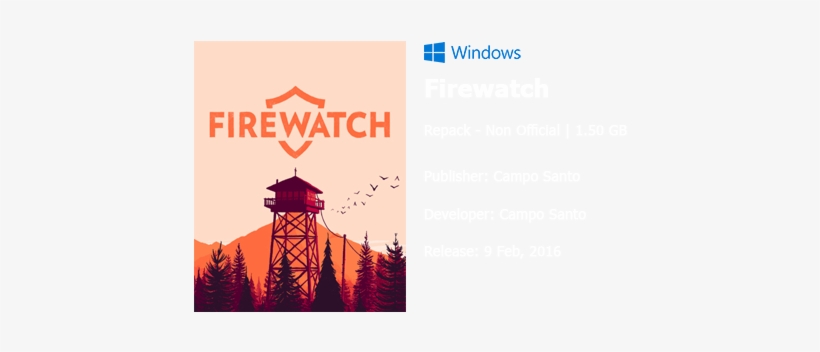 Frewatch - - Firewatch Pc, transparent png