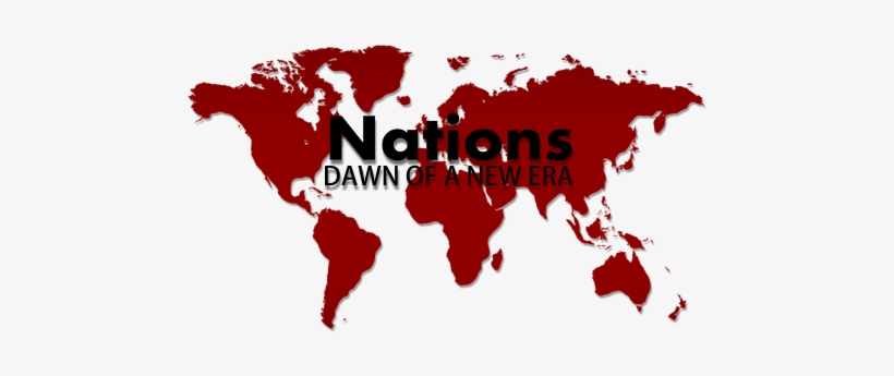 Nations Dawn Of An Era Logo Plain World Map 500x276 Png Download Pngkit