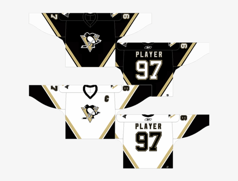 These Are The Jerseys That Introduced The Hockey World - Pittsburgh Penguins 2002 White Jersey, transparent png