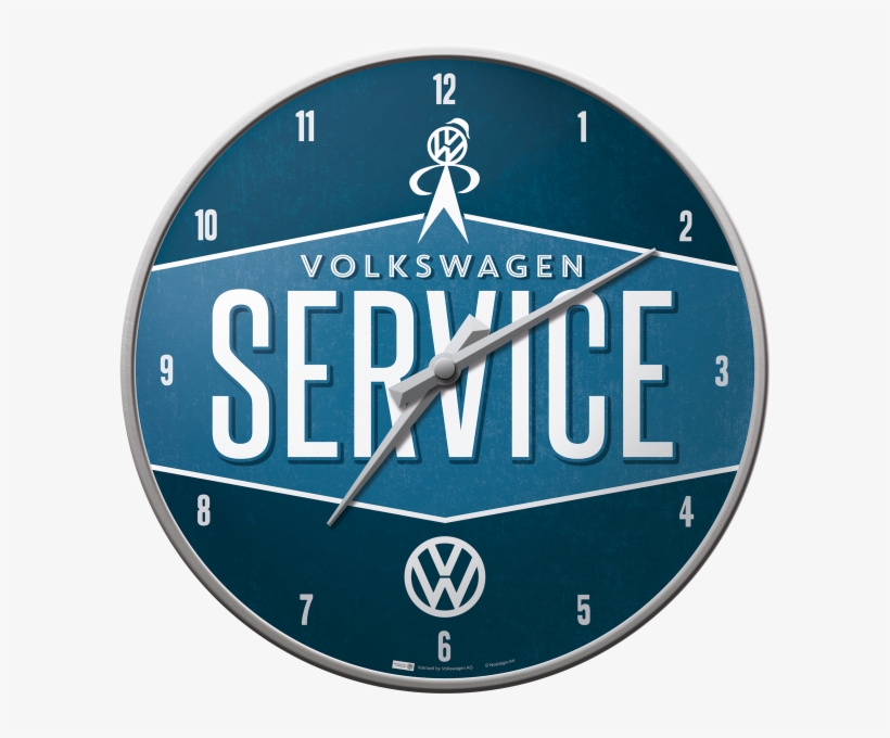 Nostalgic Art Wall Clock Volkswagen Service Retro Logo - Volkswagen Service Clock, transparent png