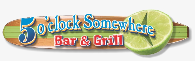 5 Oclock Somewhere Bar & Grill Logo - Key Lime, transparent png