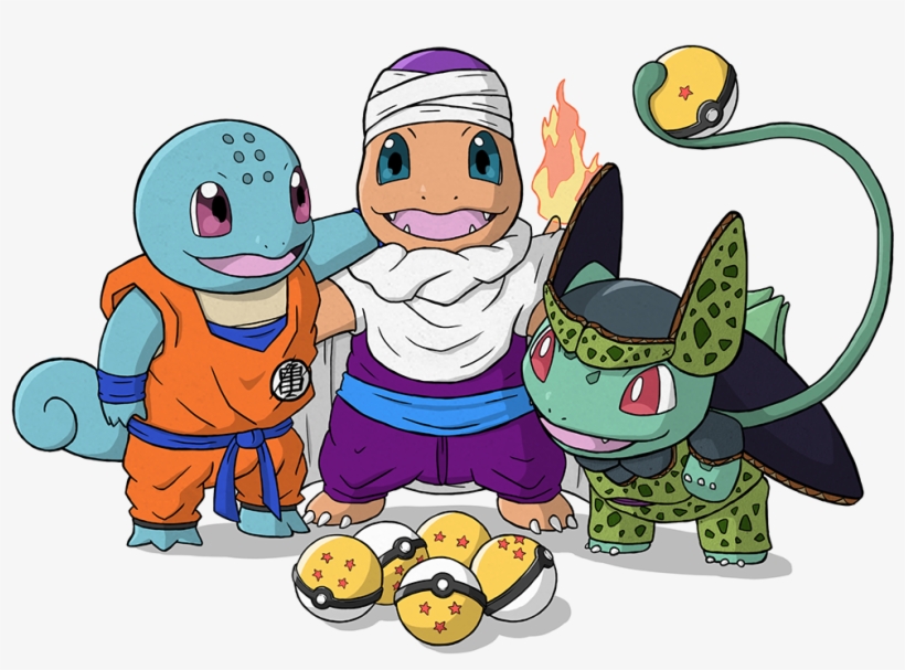 Squirtle As Krillin, Charmander As Piccolo, Bulbasaur - Squirtle Krillin Piccolo Charmander And Bulbasaur Cell, transparent png