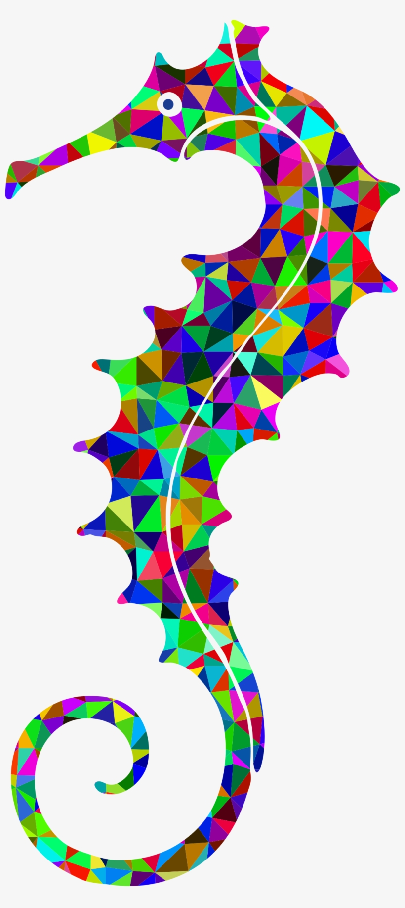 This Free Icons Png Design Of Prismatic Low Poly Seahorse, transparent png