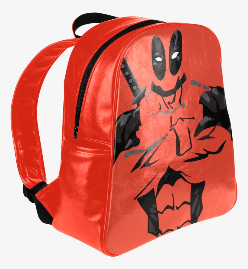 Psylocke Leather Backpack With Deadpool Print Casual - Harley Quinn Multi Pocket Backpack Bag School Bag Laptop, transparent png