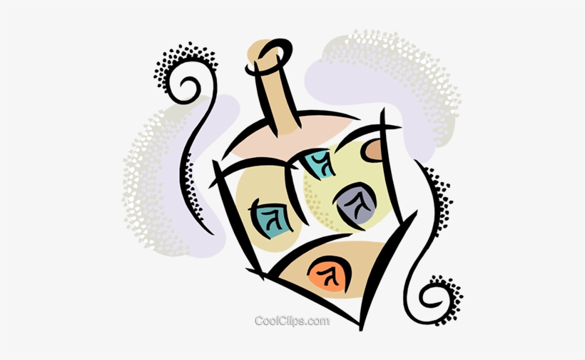Spinning Dreidel Royalty Free Vector Clip Art Illustration - Dreidel, transparent png