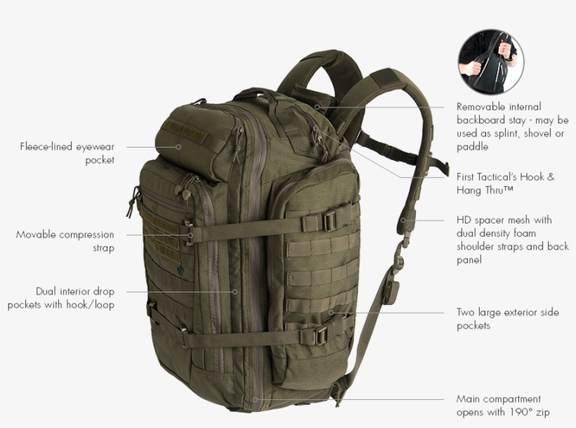 Specialist 3-day Backpack - First Tactical Specialist 3-day Backpack Od Green, transparent png