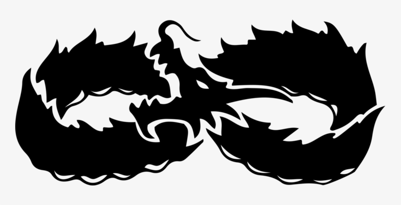 Dragon Black And White Visual Arts Drawing Silhouette - Illustration, transparent png
